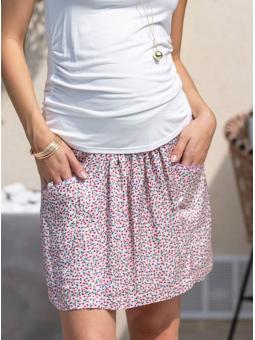 Jupette Fluide de Grossesse Satin Violette