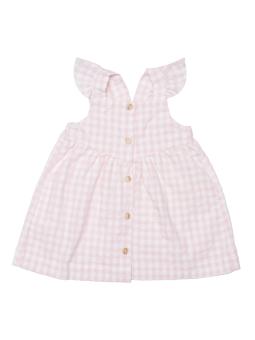 Robe à Bretelles Vichy Rose Bébé Fille