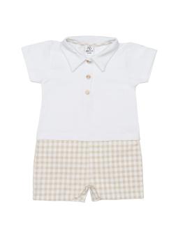 Combishort 2en1 Vichy Biscotti Bébé Garçon