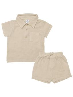 Ensemble Bébé Polo et Short en Gaze de Coton