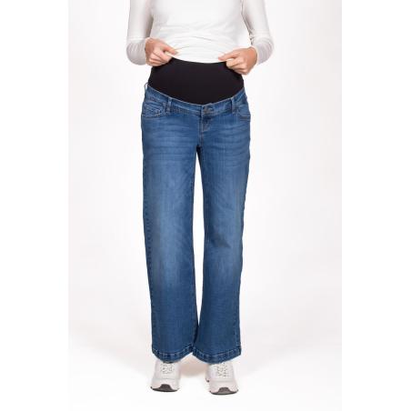 Jeans Wide Leg de Maternité Bleu Délavé