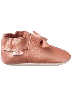 Chaussons Cuir Noeud Irisé Fille