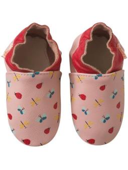 Chaussons Cuir Souple Fille Paloma Papillons