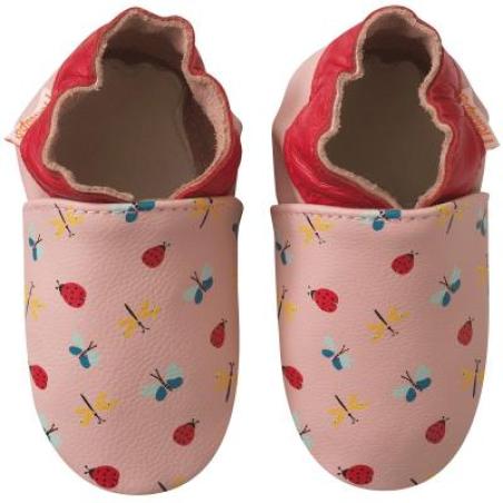 Chaussons Cuir Souple Fille Paloma Papillons