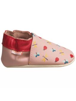 Chaussons Cuir Souple Fille Paloma Papillons