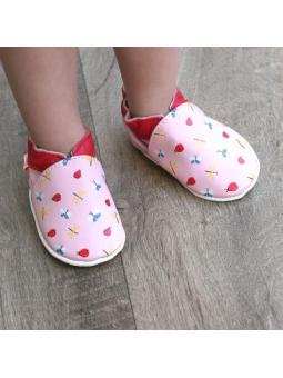 Chaussons Cuir Souple Fille Paloma Papillons