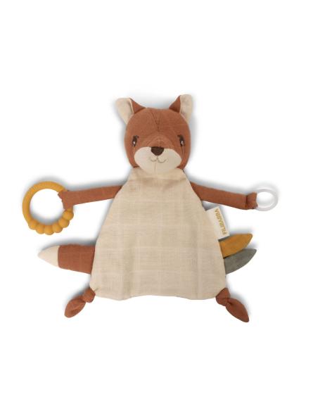 Doudou tissu Renard ou Faon avec anneau de dentition