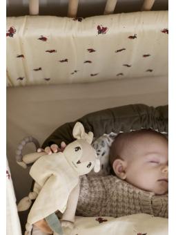 Doudou tissu Renard ou Faon avec anneau de dentition