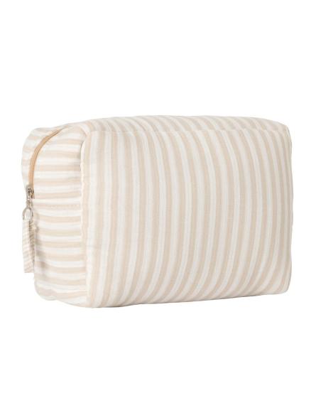 Trousse de toilette en gaze de coton rayée