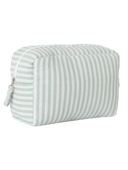 Trousse de toilette en gaze de coton rayée