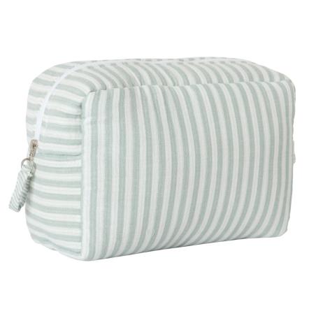 Trousse de toilette en gaze de coton rayée