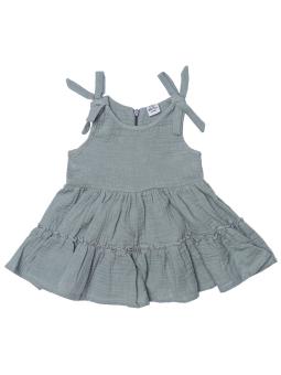 Robe à bretelles en gaze de coton – Coloris pistache