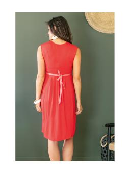 Robe de maternité empire corail Bianca