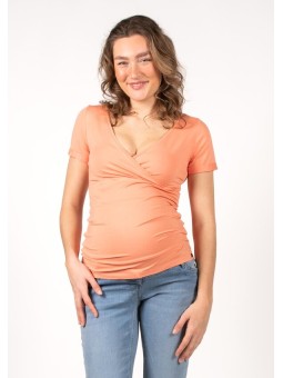 T-Shirt Croisé Terracotta Grossesse et Allaitement