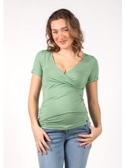 T-shirt Croisé Pistache – Grossesse et Allaitement