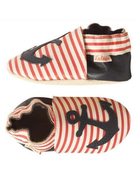 Chaussons Cuir Ancre Marine Chaussons Cuir Ancre Marine
