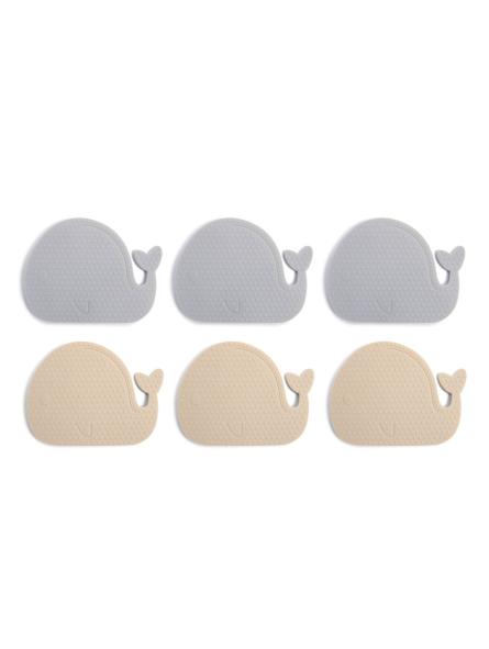 Mini tapis de bain antidérapants Baleine en silicone – Lot de 6 Mini tapis de bain antidérapants Baleine en silicone – Lot de 6