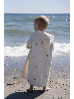 Poncho de Plage enfant Brodé en coton bio GOTS