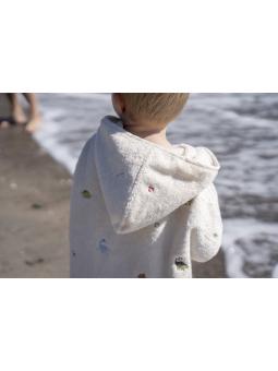 Poncho de Plage enfant Brodé en coton bio GOTS