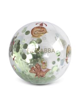 Grand Ballon de plage enfant Transparent avec confettis 