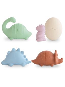 Set de Bain Dino Mushie – 4 Jouets en Silicone
