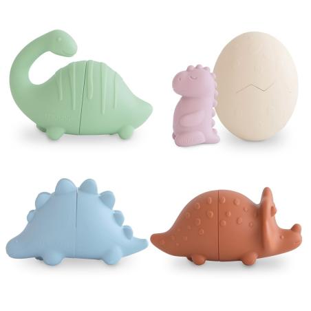 Set de Bain Dino Mushie – 4 Jouets en Silicone