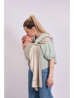Petite Écharpe Sans Nœud Vanilla/Eucalyptus – Sling de portage en édition limitée