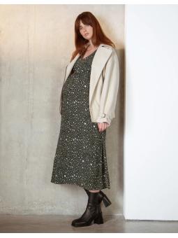 Robe de maternité Ava – Élégance sauvage & confort absolu pour futures mamans