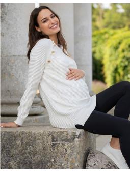 Pull grossesse & allaitement Amalia Ecru