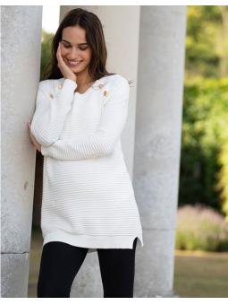 Pull grossesse & allaitement Amalia Ecru