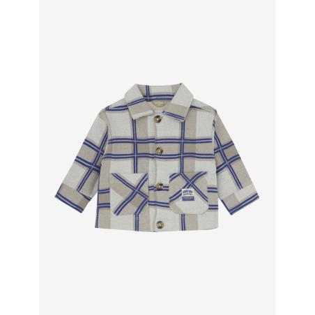 Cardigan bébé garçon à carreaux façon bûcheron – Veste douce en coton bio GOTS