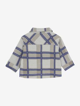 Cardigan bébé garçon à carreaux façon bûcheron – Veste douce en coton bio GOTS