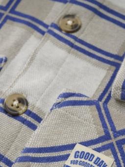 Cardigan bébé garçon à carreaux façon bûcheron – Veste douce en coton bio GOTS
