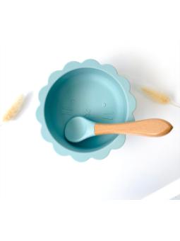 Bol bébé lion en silicone avec cuillère