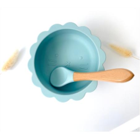 Bol bébé lion en silicone avec cuillère