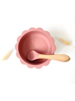 Bol bébé lion en silicone avec cuillère