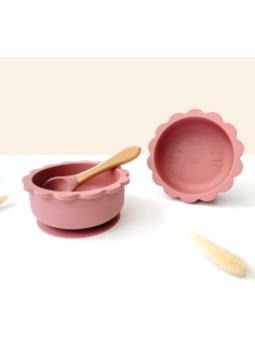 Bol bébé lion en silicone avec cuillère