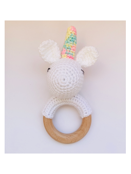 Hochet bois/crochet licorne
