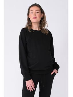 Sweat grossesse et allaitement à zips Noir