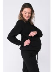 Sweat grossesse et allaitement à zips Noir