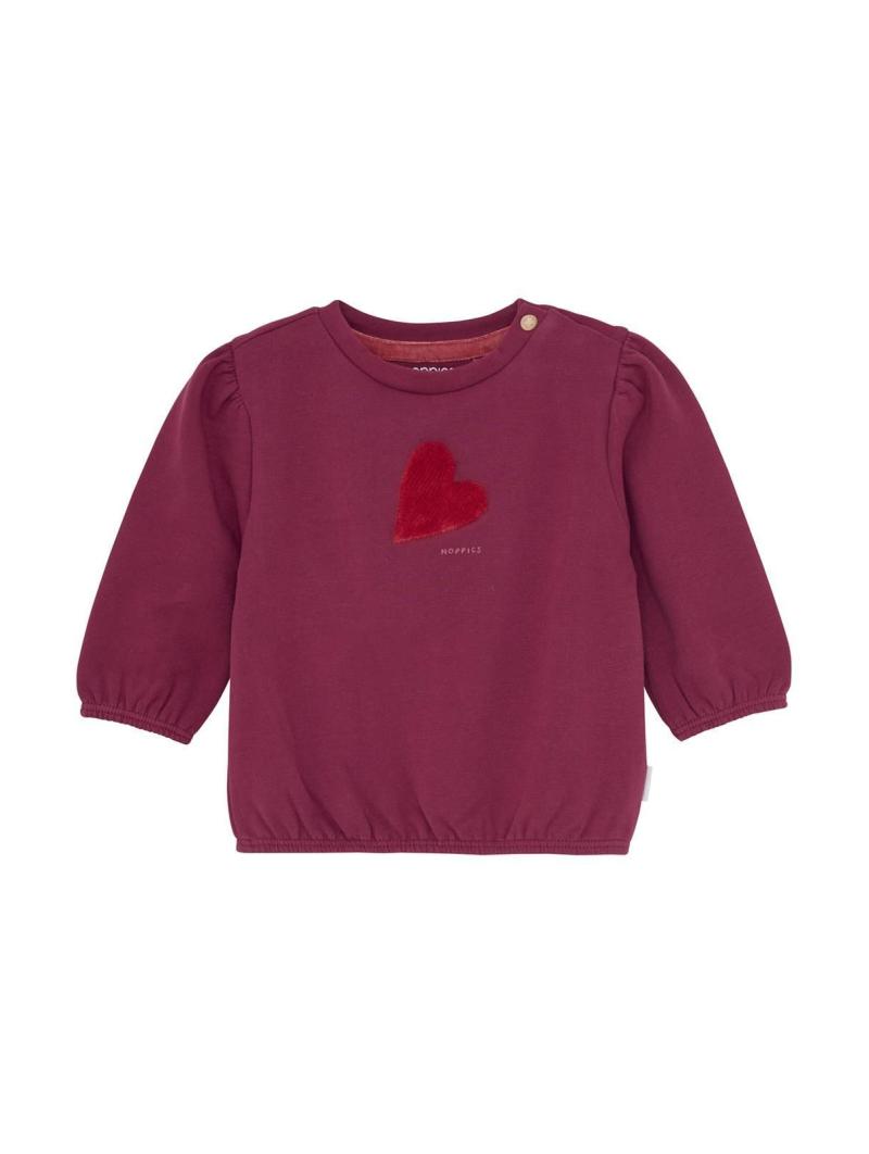 Sweat bébé fille Tullahoma Noppies – Gros cœur rouge en coton bio GOTS