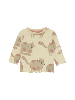 T-shirt manches longues bébé fille Twain Noppies – Imprimé chats gris en coton bio GOTS