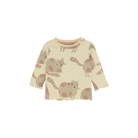 T-shirt manches longues bébé fille Twain Noppies – Imprimé chats gris en coton bio GOTS