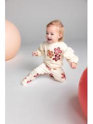 Sweater bébé fille Tierra – Pull coton bio fleurs brodées Noppies