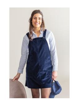 Robe Salopette de Grossesse en Velours Prune Bonnie