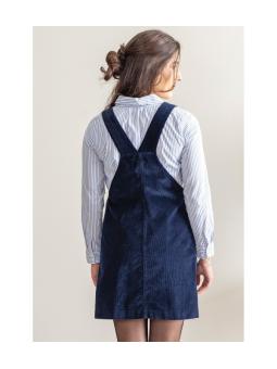 Robe Salopette de Grossesse en Velours Prune Bonnie