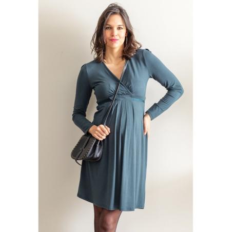 Robe Empire Emy Forest – Robe de grossesse et allaitement en bambou