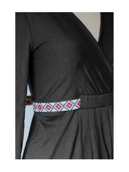 Robe Empire Emy noire – Robe grossesse et allaitement avec ceinture tissée