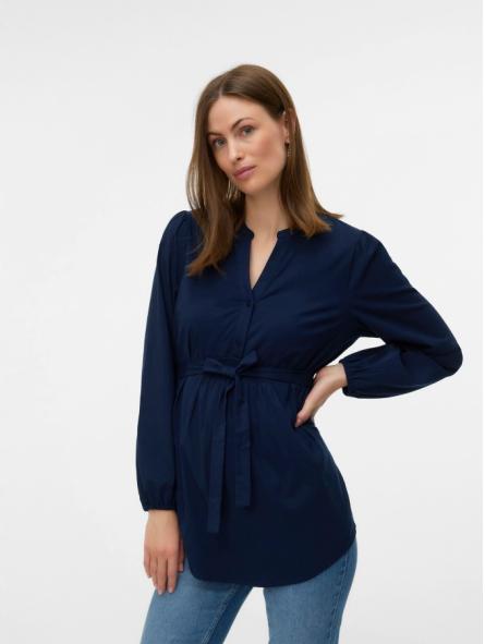 Top grossesse et allaitement Elva – Chemisier col mao manches longues Regular Fit Top grossesse et allaitement Elva – Chemisier col mao manches longues Regular Fit