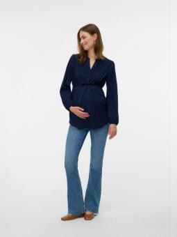 Top grossesse et allaitement Elva – Chemisier col mao manches longues Regular Fit